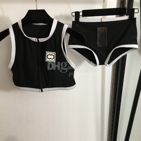 Summer Women's High Waist One Piece Swimwear with Embroidery
