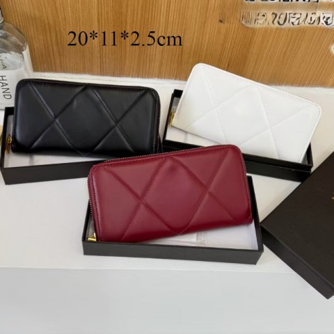2025 Unisex Long Wallet Designer with Multi-Color Zipper and Slots
