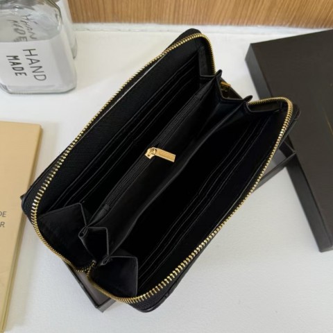2025 Unisex Long Wallet Designer with Multi-Color Zipper and Slots