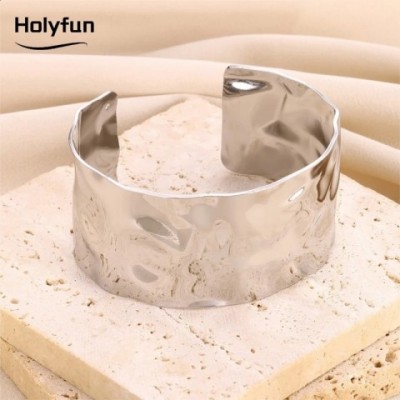 Bohemian Style Gold Silver Metal Cuff Bangles for Women - Vintage Punk Gift