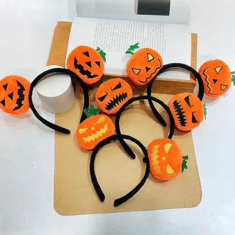 Cartoon Devil Pumpkin Headband for Halloween Fun - W241021