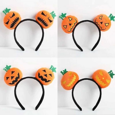 Cartoon Devil Pumpkin Headband for Halloween Fun - W241021