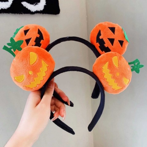 Cartoon Devil Pumpkin Headband for Halloween Fun - W241021