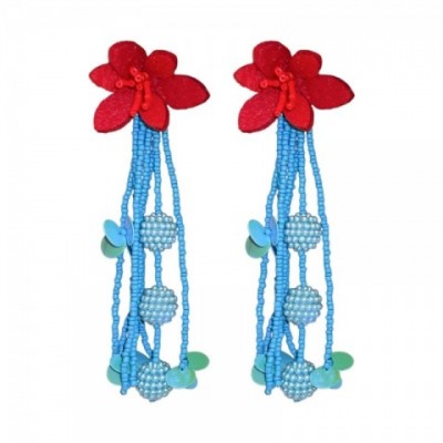 Dangle Tassel Flower Earrings for Men - Korean Style Gold Alloy Jewelry