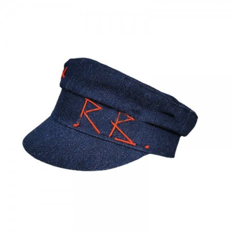 Designer Women's Dark Blue Embroidered Berets - Casual Fall Winter Hats
