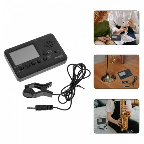Wind Instrument Electronic Tuner for Clarinet Saxophone Flute Tuba Trumpet - Black