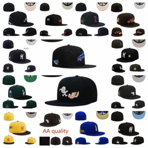 2024 Unisex Fitted Baseball Caps with Embroidered Logos and Patches