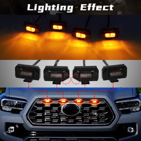MAGIC COLORM 2020-2022 Toyota Tacoma Off Road & Sport LED Grille Lights - Black 4 Pcs