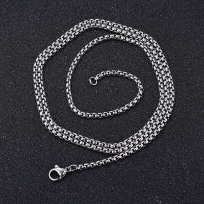 Stainless Steel 3.0mm Figaro Square Pearl Chain for Women