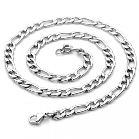 Stainless Steel 3.0mm Figaro Square Pearl Chain for Women
