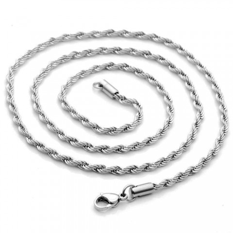Stainless Steel 3.0mm Figaro Square Pearl Chain for Women