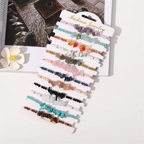 Hand-woven Natural Stone Beads Adjustable Charm Bracelet for Women