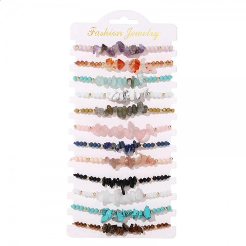 Hand-woven Natural Stone Beads Adjustable Charm Bracelet for Women