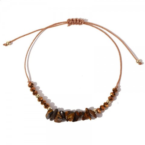 Hand-woven Natural Stone Beads Adjustable Charm Bracelet for Women