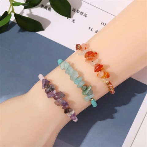 Hand-woven Natural Stone Beads Adjustable Charm Bracelet for Women