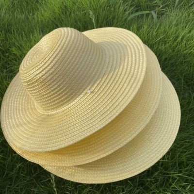 Summer Brown Wide Brim Straw Hat for Women with UV Protection