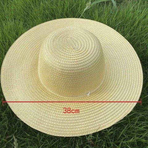 Summer Brown Wide Brim Straw Hat for Women with UV Protection