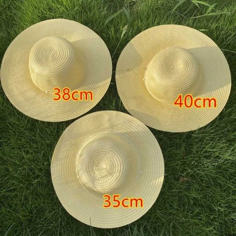 Summer Brown Wide Brim Straw Hat for Women with UV Protection