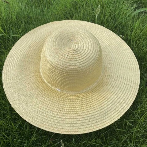Summer Brown Wide Brim Straw Hat for Women with UV Protection