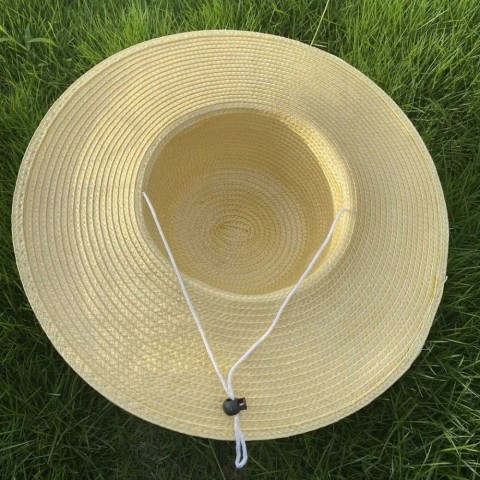 Summer Brown Wide Brim Straw Hat for Women with UV Protection