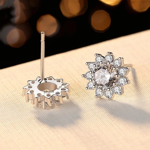 Luomansi Sunflower 65MM Sterling Silver Wedding Jewelry Set