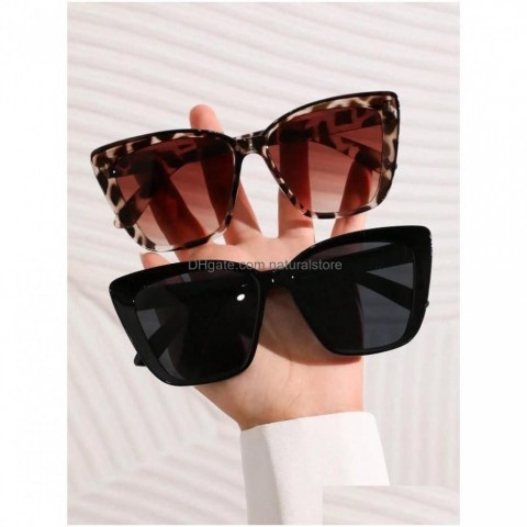 Sunglasses Cat Eye Plastic Frame for Men & Women - Fashionable Daily Shade Accessories