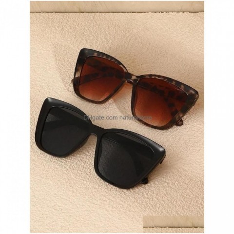Sunglasses Cat Eye Plastic Frame for Men & Women - Fashionable Daily Shade Accessories