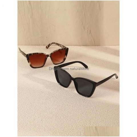 Sunglasses Cat Eye Plastic Frame for Men & Women - Fashionable Daily Shade Accessories
