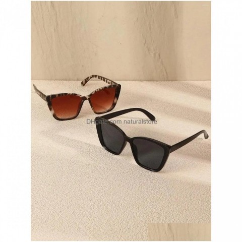 Sunglasses Cat Eye Plastic Frame for Men & Women - Fashionable Daily Shade Accessories