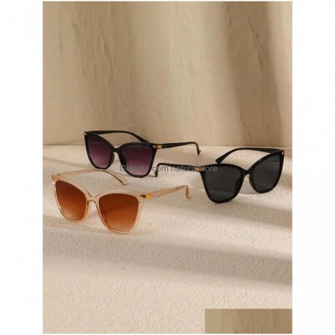 Sunglasses Cat Eye Plastic Frame for Men & Women - Fashionable Daily Shade Accessories