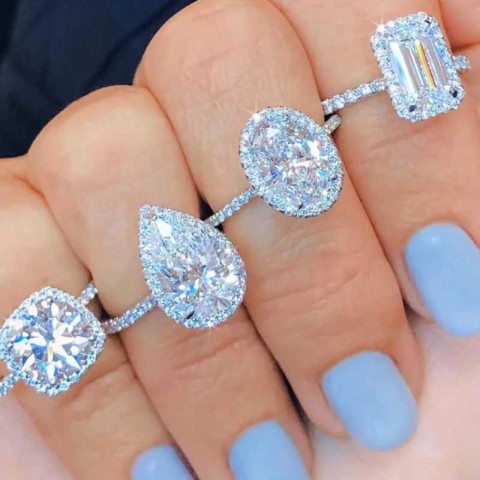 Elegant Silver Oval Pear Cut Women's Luxury Wedding Ring with Cubic Zirconia