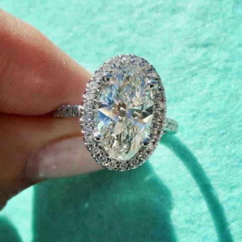 Elegant Silver Oval Pear Cut Women's Luxury Wedding Ring with Cubic Zirconia