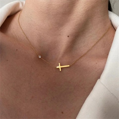 Ultra Thin Stainless Steel Cross Bracelet for Women, Adjustable Layered Jewelry 241116