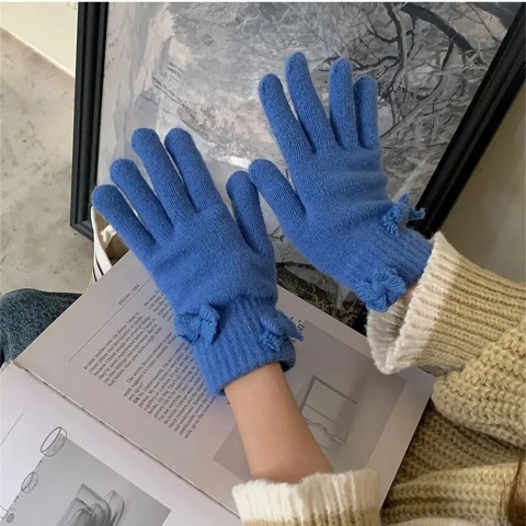 Warm Bamboo Fiber Full-Finger Gloves for Women