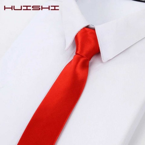 Premium Men's Formal Neckties - Red, Dark Blue, Black Polyester Satin Ties for Wedding & Vintage Look