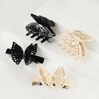 Luxury French Butterfly Hair Clips for Women - Parisian Design Claw Barrette