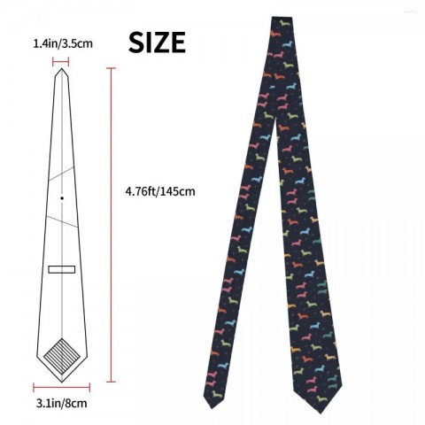 Unisex Lavender Dachshund Bow Ties for Men - Slim Narrow Cravat Wedding Accessories