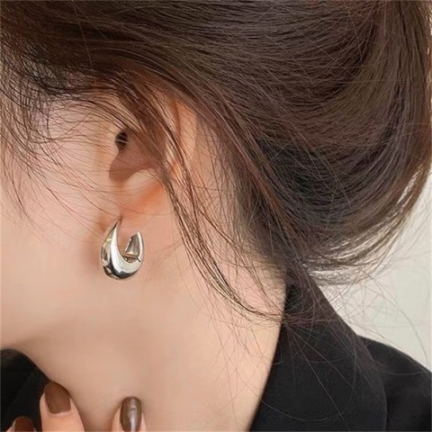 Elegant Women's Stud Earrings with Cubic Zirconia, 18K Gold Plated, Bohemian Style