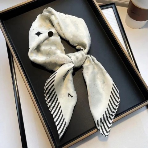 Luxury Silk Pashmina Scarf for Women with Letter Dot Design, 70cmx70cm