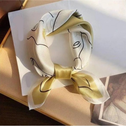 Luxury Silk Pashmina Scarf for Women with Letter Dot Design, 70cmx70cm