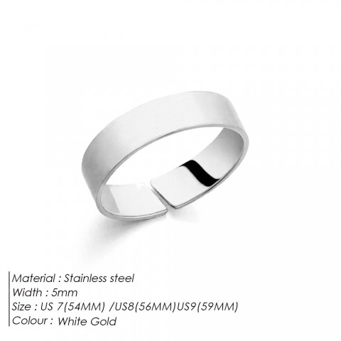eManco Minimalist Men's Platinum Plated Mirror Ring - Fashionable Accessory