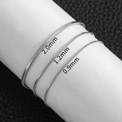 Stainless Steel Simple Square Snake Chain Bracelet for Women