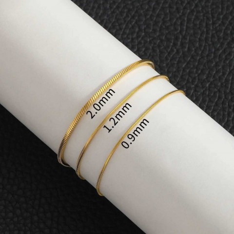 Stainless Steel Simple Square Snake Chain Bracelet for Women
