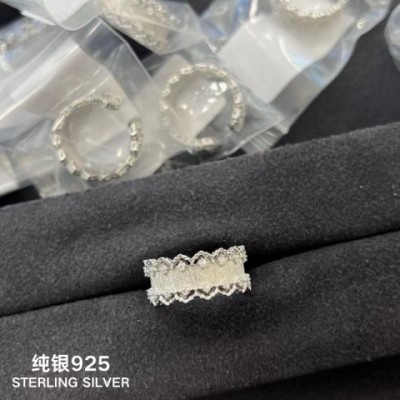 Pure Silver S925 Buchila Tira Lace Band Ring - Antique Style High-end Women Jewelry