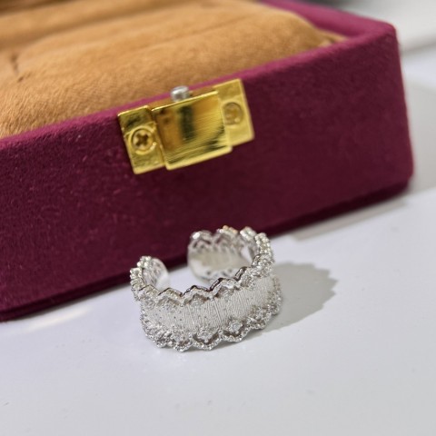 Pure Silver S925 Buchila Tira Lace Band Ring - Antique Style High-end Women Jewelry