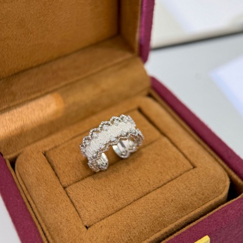 Pure Silver S925 Buchila Tira Lace Band Ring - Antique Style High-end Women Jewelry