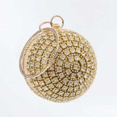 Ladies' Sparkling Spherical Dia Studs Handbag, Perfect for Wedding & Party