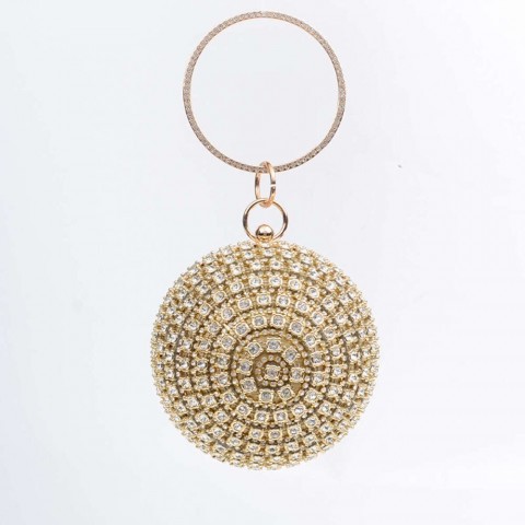 Ladies' Sparkling Spherical Dia Studs Handbag, Perfect for Wedding & Party