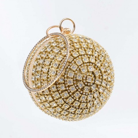 Ladies' Sparkling Spherical Dia Studs Handbag, Perfect for Wedding & Party