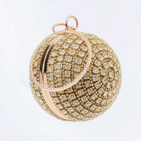 Ladies' Sparkling Spherical Dia Studs Handbag, Perfect for Wedding & Party